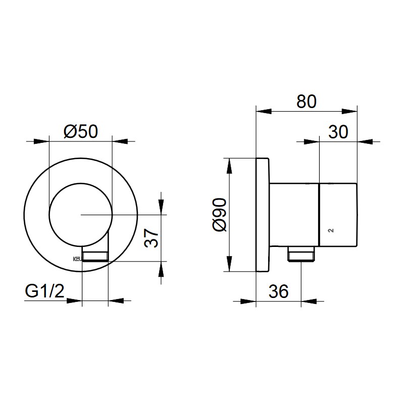 KE 3-Wege Umstellventil IXMO Pure 59548, Schlauchanschluss, rund, Bronze geb.