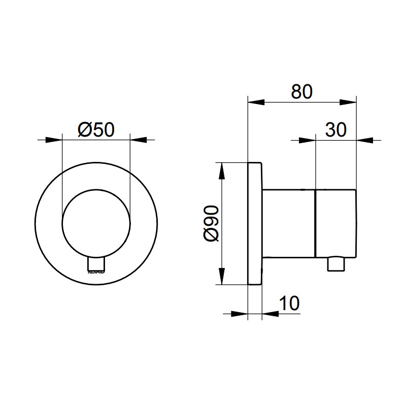 KE Absperrventil IXMO Comfort 59541, rund, Aluminium-finish