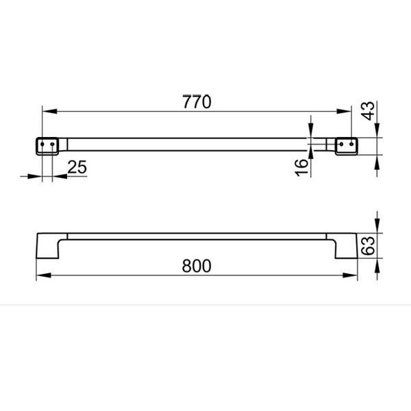 KE Badetuchhalter Aveno 14601,  800 mm, schwarz matt