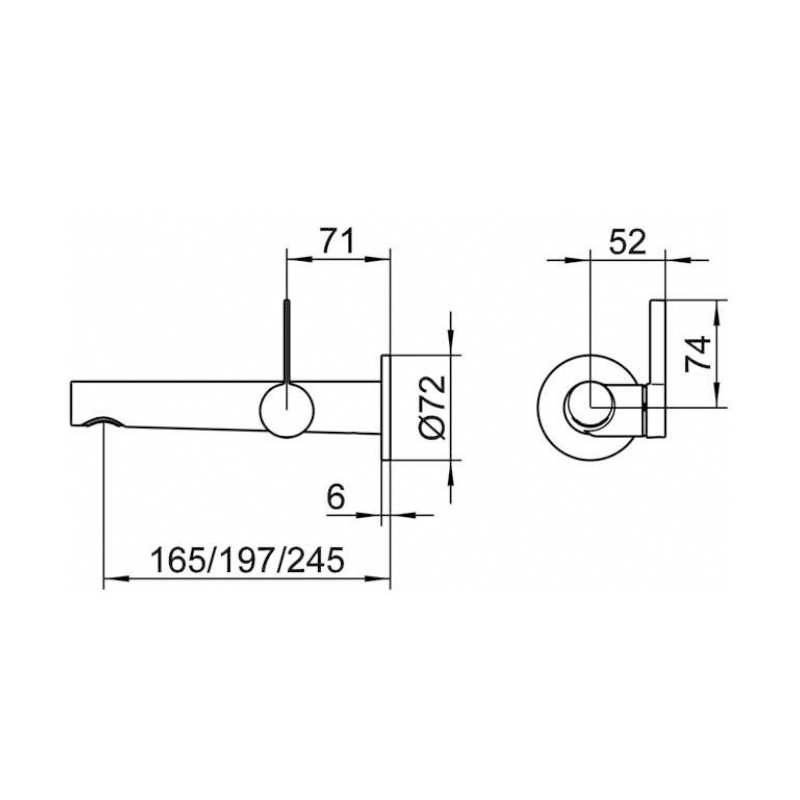 Keuco EHM WT-Mischer IXMO 59516, rund Wandmontage, 219 mm, verchromt