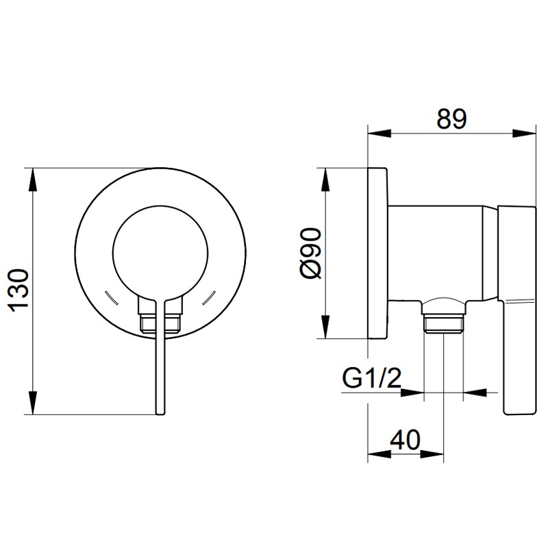 Keuco Einhebelmischer IXMO 59552, mit Schlauchanschluss, rund, verchromt