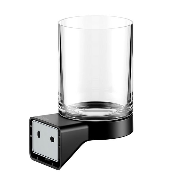 KE Glashalter Aveno 14650,  mit Echtkristall-Glas, schwarz matt