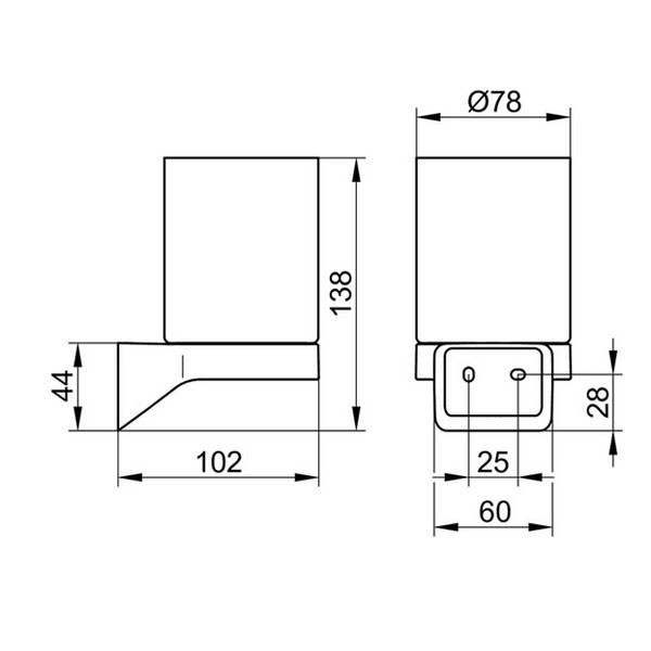 KE Glashalter Aveno 14650,  mit Echtkristall-Glas, schwarz matt