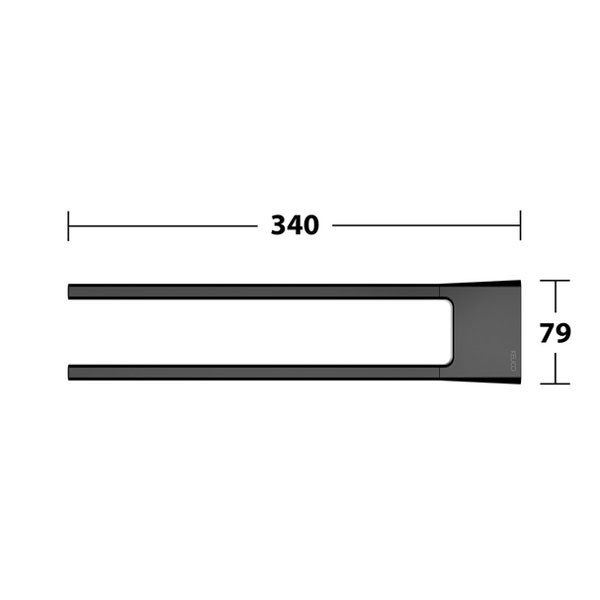 KE Handtuchhalter Aveno 14618,  2-armig, 450 mm, schwarz matt