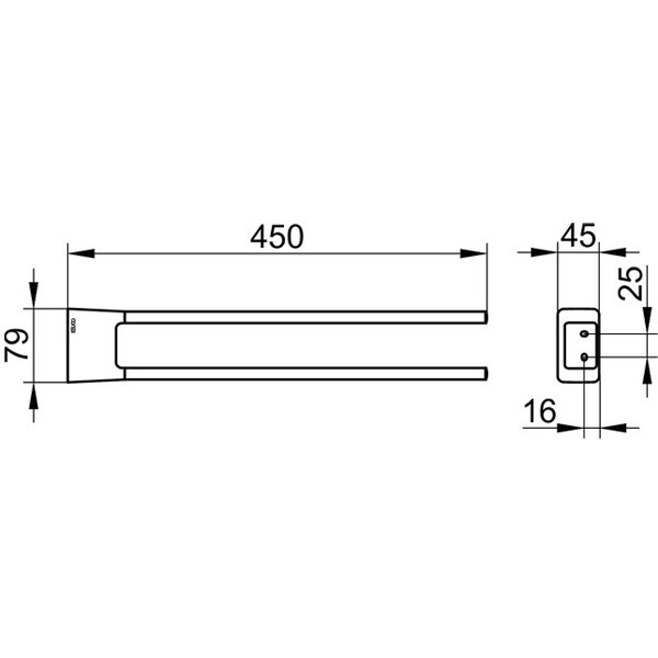 KE Handtuchhalter Aveno 14618,  2-armig, 450 mm, verchromt