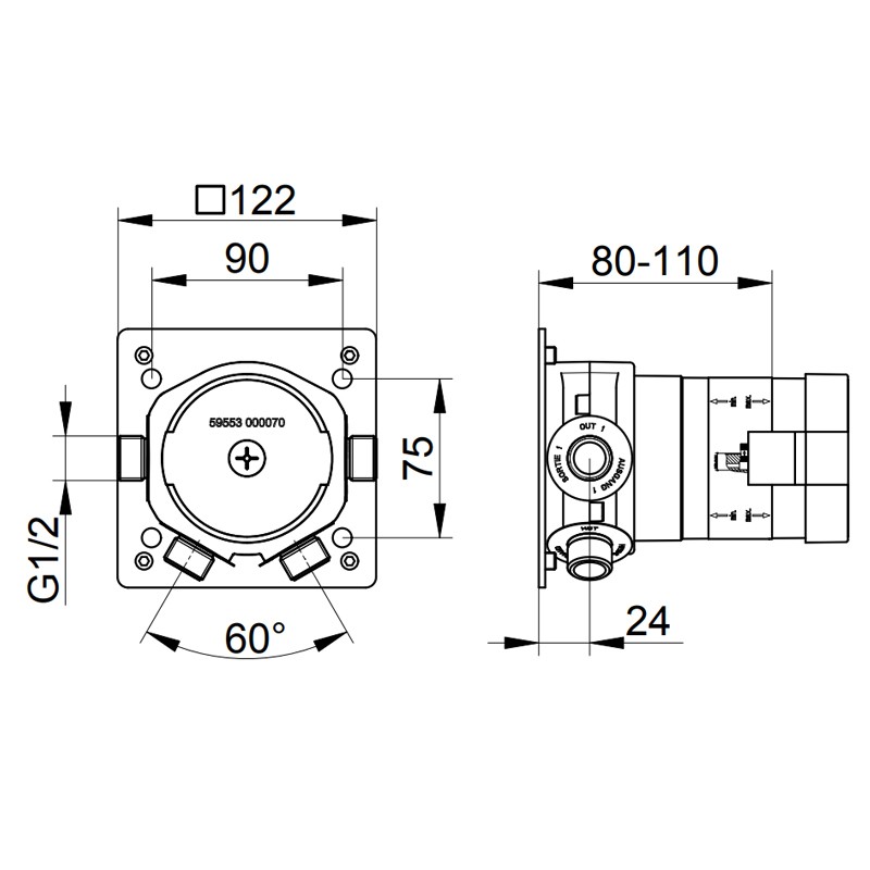 KE UP Funktionseinheit IXMO 59551, für Thermostatarmatur DN15