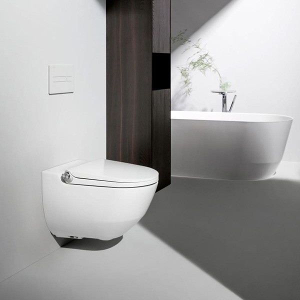 LF Dusch-T-WC wandh. RIVA 600x355x405 spülrandlos schwarz glänzend