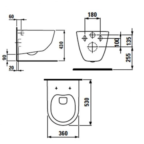 Laufen Pro spülrandloses, wandhängendes Tiefspül-WC H8209660000001