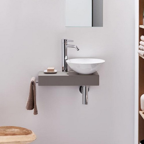 Alape Waschplatz Piccolo Novo rechts weiß/kiesel matt