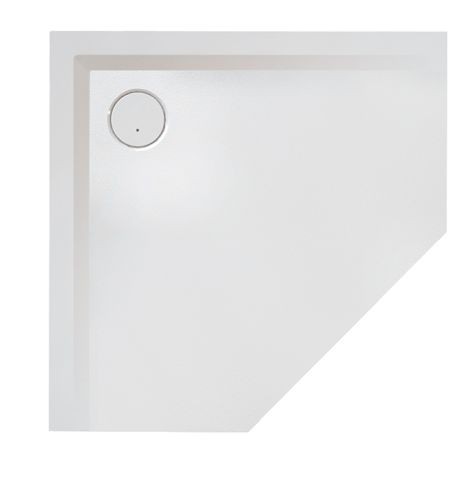 Hoesch Duschwanne Muna Fünfeck 1000x1000x30 mit Antirutsch, Material Solique, weiß