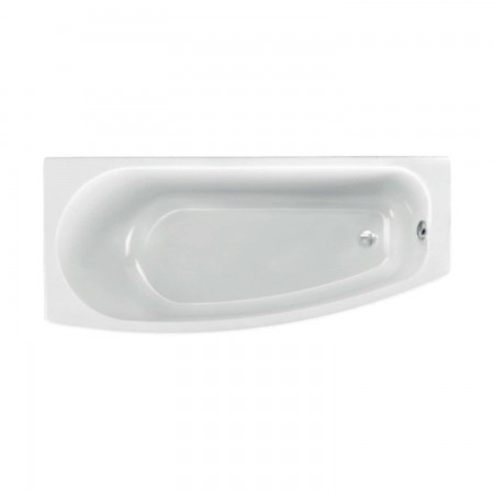 Acryl-Badewanne Compact 169 x 74 x 43cm weiss links Bodenlänge 132cm, 218 Liter