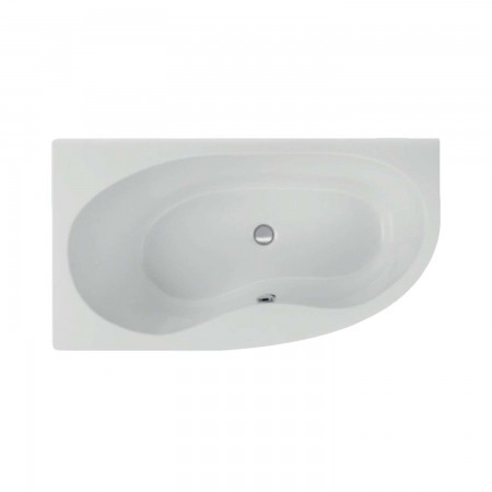 Acryl-Badewanne Luzern 165 x 90 x 49cm weiss links Bodenlänge 119cm, 250 Liter