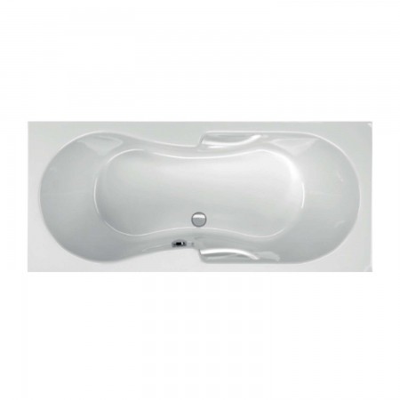 Acryl-Badewanne Tosca 180 x 80 x 42,5cm weiss mit Griffe Bodenlänge 127cm, 230 Liter