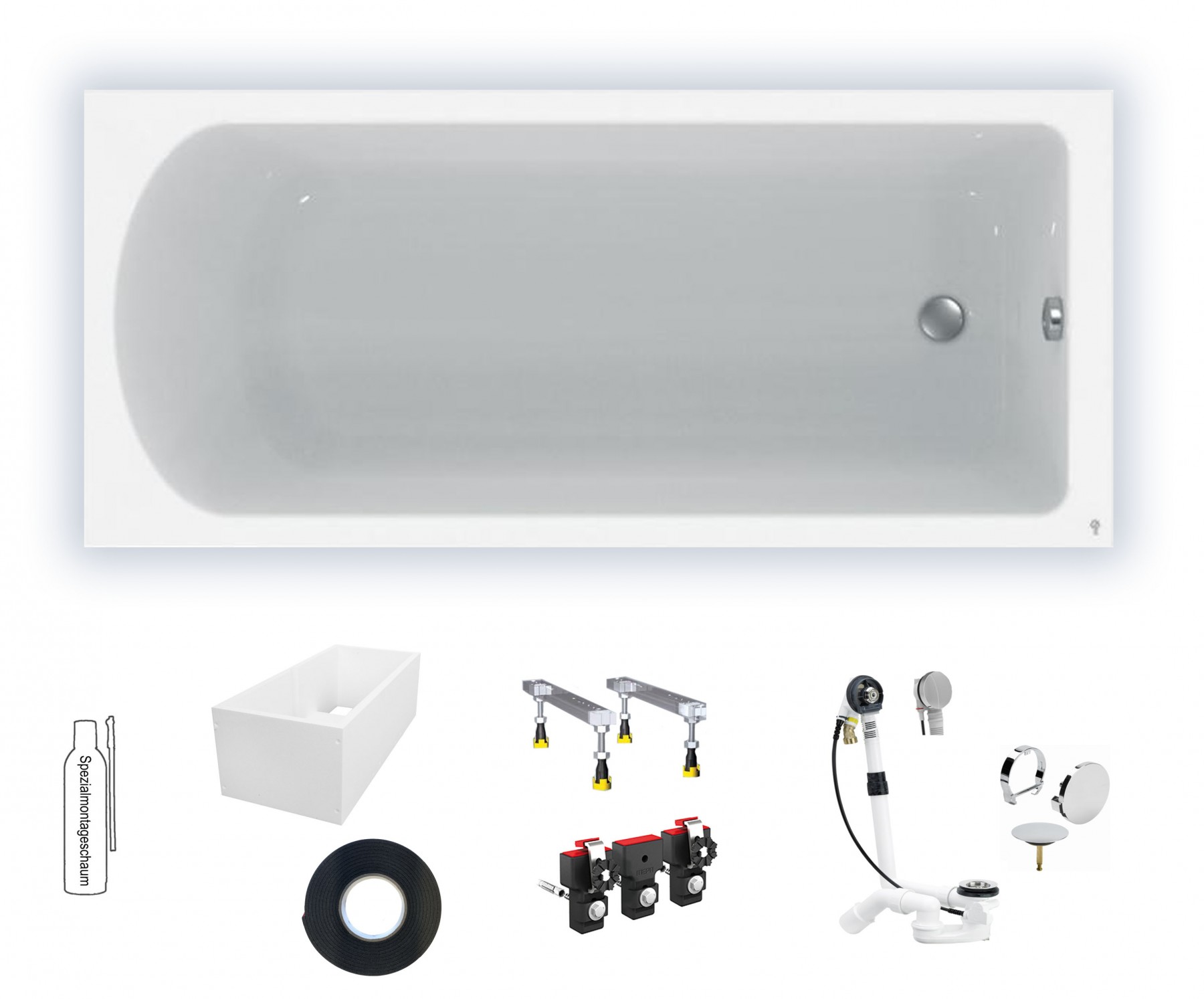 Ideal Standard HOTLINE NEU 1600x700x465mm, Körperform-Badewanne Weiß