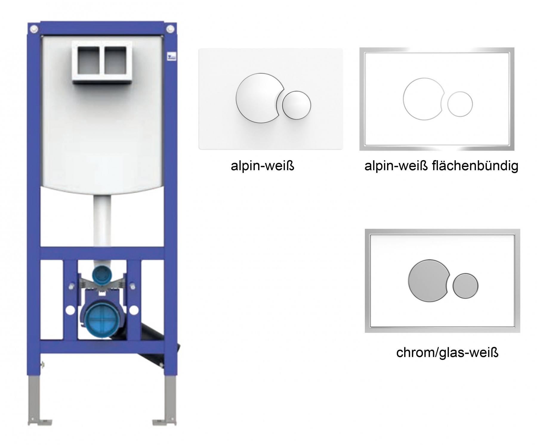 SANIT WC-Element INEO PLUS, Bauhöhe 1120 Betätigung von vorn, passende Betätigungsplatten zur Auswahl 90.743.00