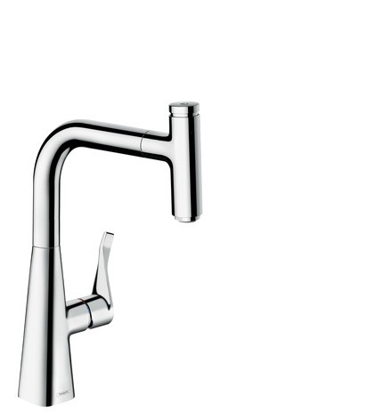 HG Spültischmischer Metris Select 240 chrom mit Ausziehauslauf