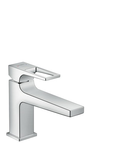 HG Waschtischmischer 100 Metropol chrom langer Ausl.Bügelgr.Push-Open Ablaufg.
