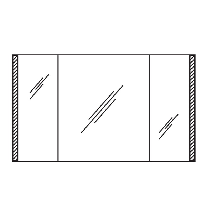 Pelipal S25 neutraler Spiegelschrank 1200 mit seitlichem Lichtprofil 