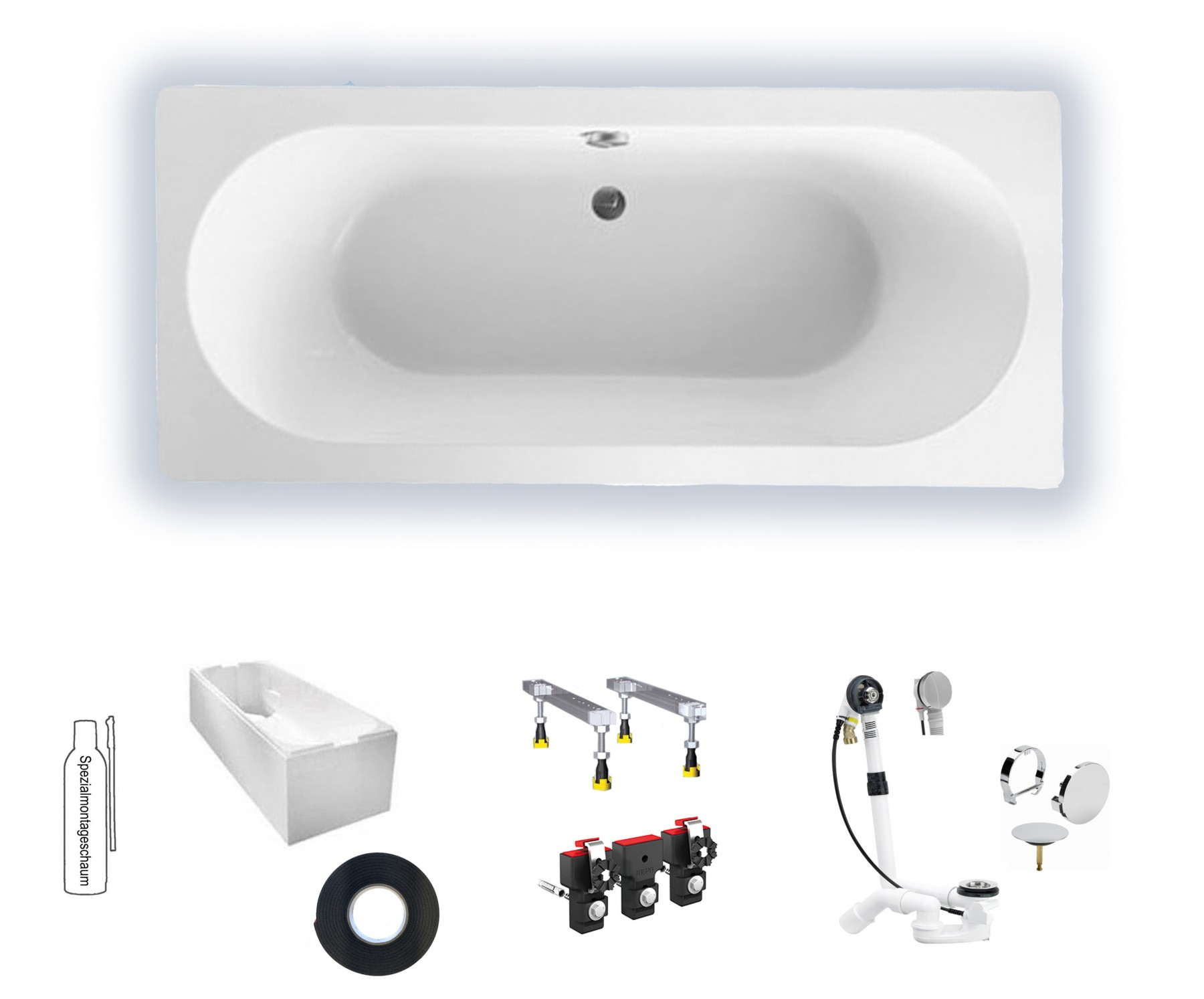 Wannenset Villeroy & Boch O.novo Duo Rechteck 180x80