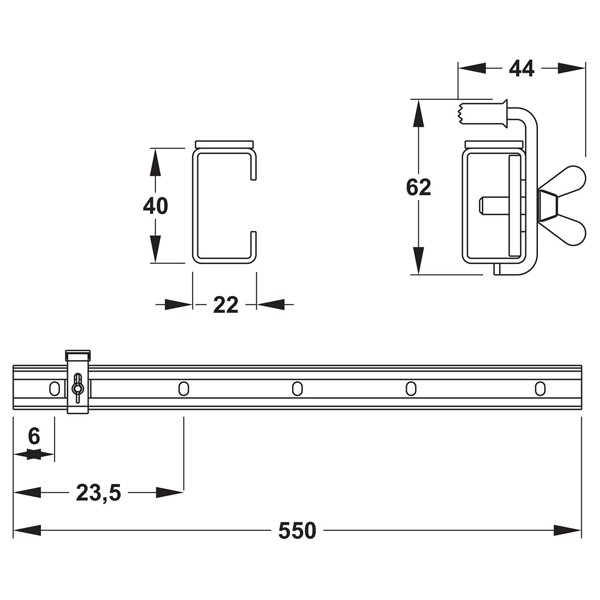 Mepa Wannenleisten 2 Stück, L:550 mm