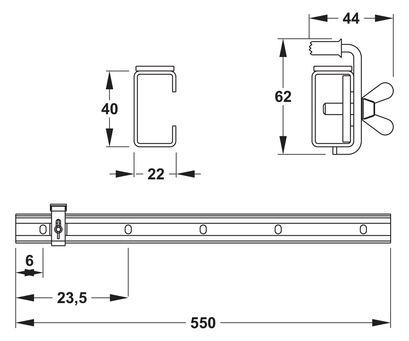 Mepa Wannenleisten 2 Stück, L:550 mm