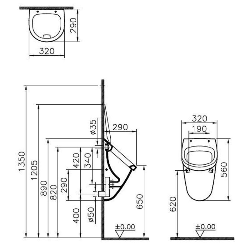 Mona-Plus E Urinal Set mit Deckel inkl. Beschichtung