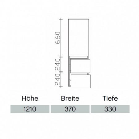 Pelipal Solitaire 6010 Midischrank PG2 370mm  