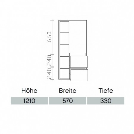 Pelipal Solitaire 6010 Midischrank PG2 570mm  