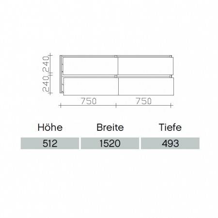 Pelipal Solitaire 6010 Waschtischunterschrank PG2 1520mm  