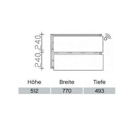 Pelipal Solitaire 6010 Waschtischunterschrank PG2 770mm mit Bewegungssensor