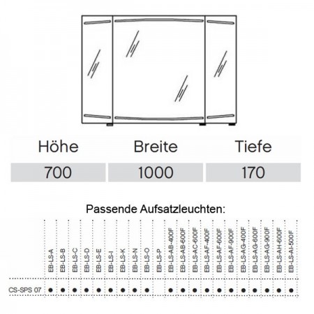 Pelipal Cassca Spiegelschrank inkl. Beleuchtung  