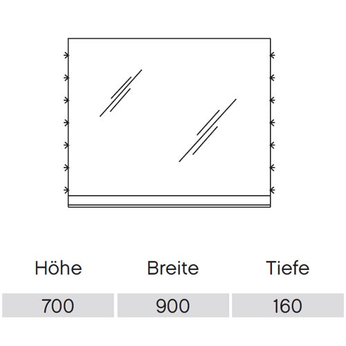Pelipal Solitaire 6910 Flächenspiegel 900