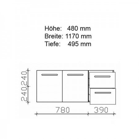 Pelipal Contea Waschtischunterschrank PG1, links  