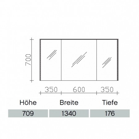 Pelipal Solitaire 6010 Spiegelschrank 1340mm  