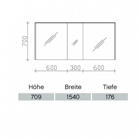 Pelipal Solitaire 6010 Spiegelschrank 1540mm  