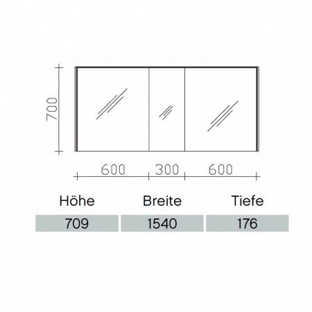 Pelipal Solitaire 6010 Spiegelschrank 1540mm  