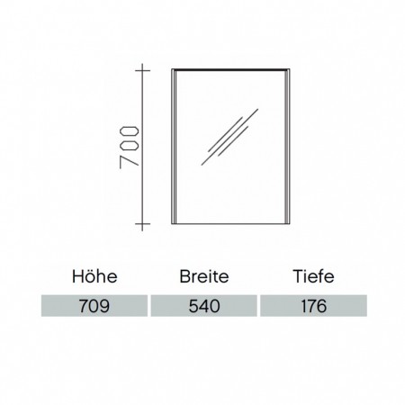 Pelipal Solitaire 6010 Spiegelschrank 540mm  