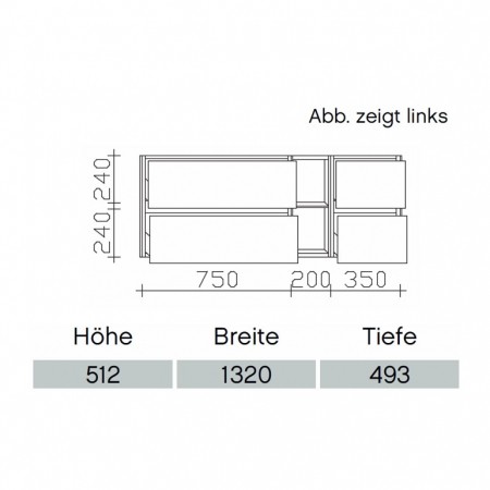 Pelipal Solitaire 6010 Waschtischunterschrank PG1 1320mm  