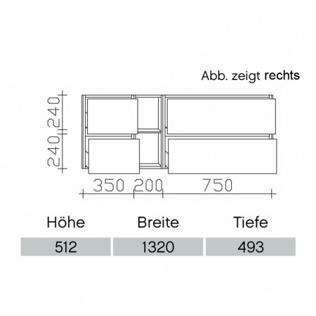 Pelipal Solitaire 6010 Waschtischunterschrank PG1 1320mm  