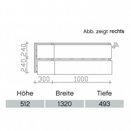 Pelipal Solitaire 6010 Waschtischunterschrank PG1 1320mm mit Bewegungssensor