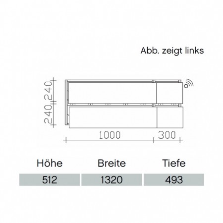 Pelipal Solitaire 6010 Waschtischunterschrank PG2 1320mm mit Bewegungssensor