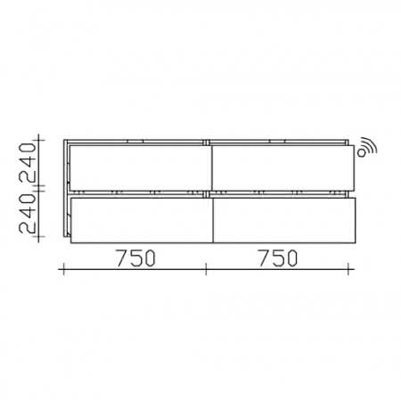 Pelipal Solitaire 6010 Waschtischunterschrank PG2 1500mm mit Bewegungssensor
