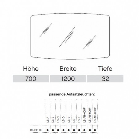 Pelipal Balto Flächenspiegel 1200  