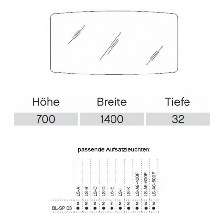 Pelipal Balto Flächenspiegel 1400  