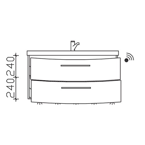 Pelipal Cassca Waschtischunterschrank inkl. LED-Beleuchtung 990 Basis X