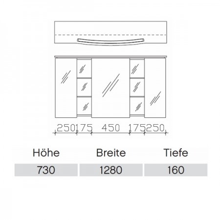 Pelipal Contea Spiegelschrank 1280  