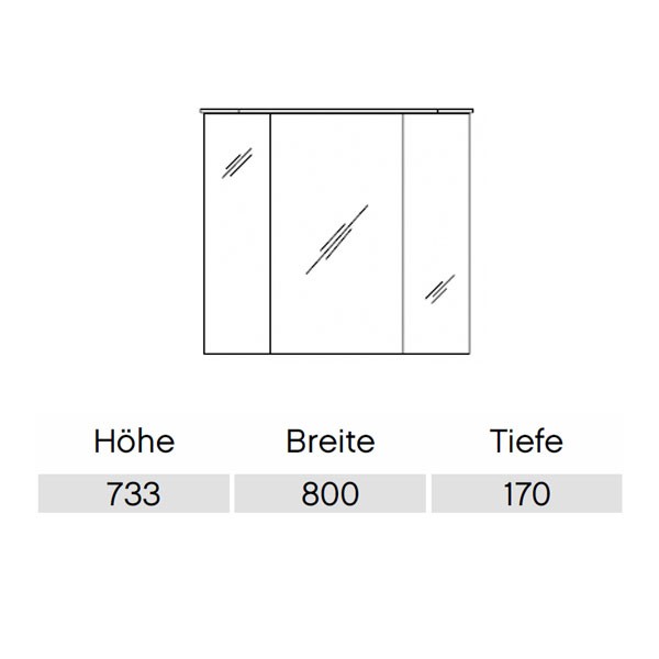 Pelipal Pineo Spiegelschrank Comfort N  
