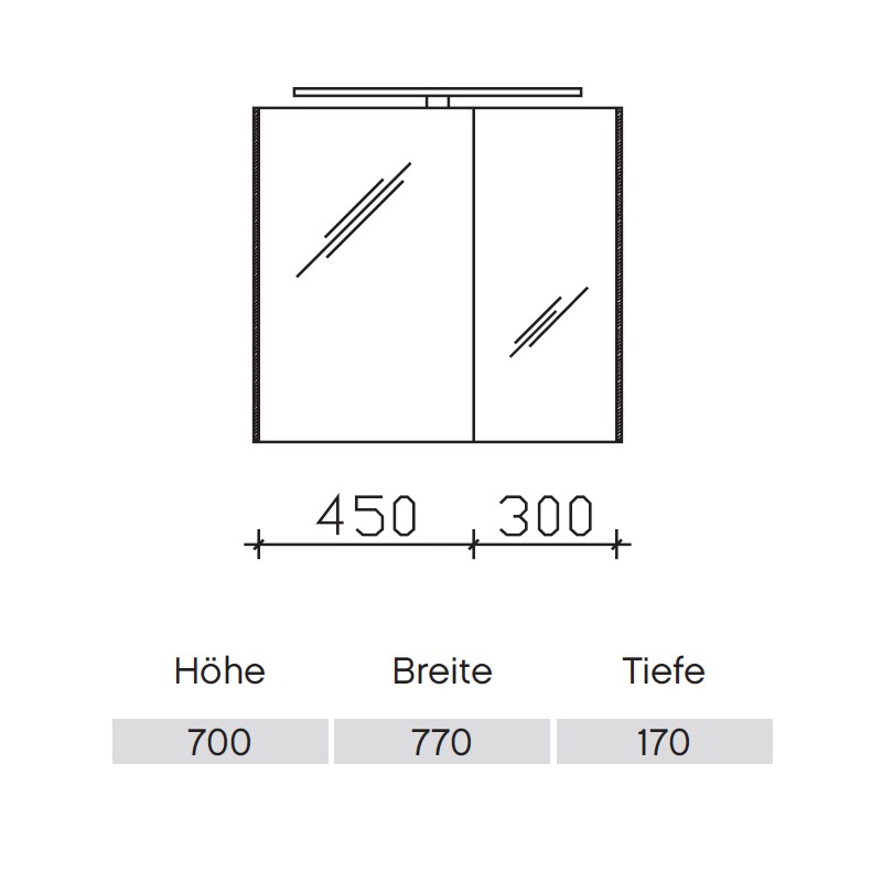 Pelipal S10 LEDplus Spiegelschrank 09-I  