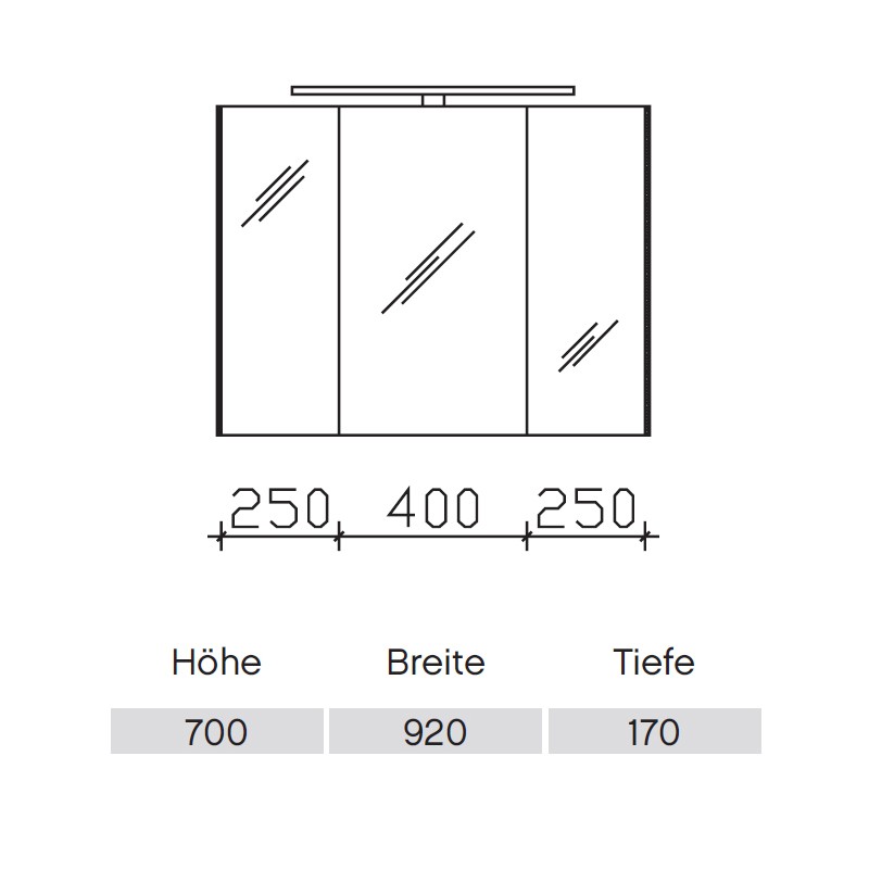 Pelipal S10 LEDplus Spiegelschrank 13-I  