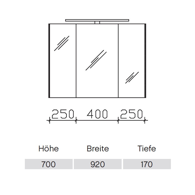 Pelipal S10 LEDplus Spiegelschrank 13-II  